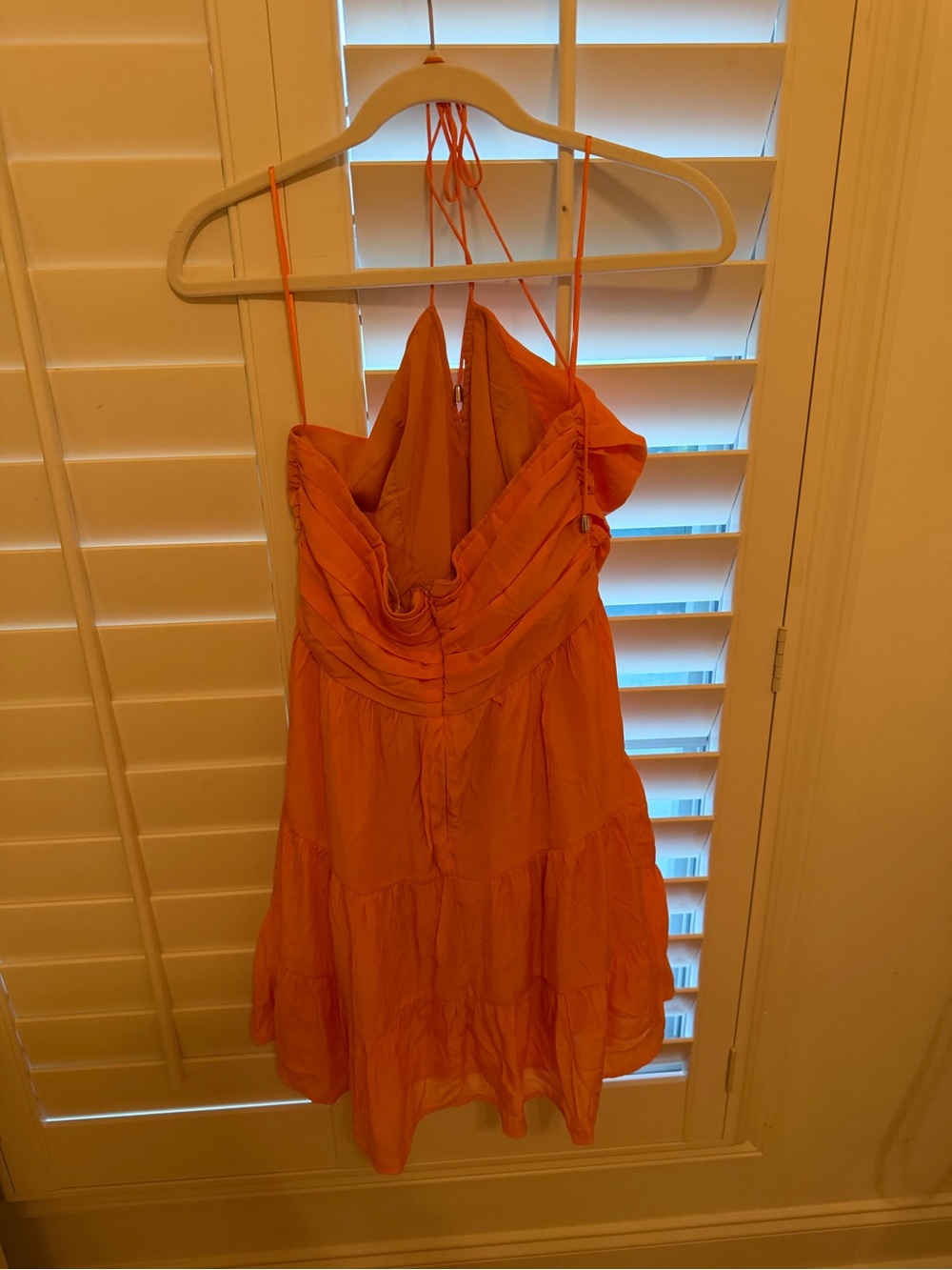Strapless Orange Ruffle Sundress - Picture 2 of 3
